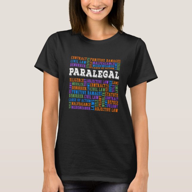 Camiseta Palavras assistentes de advogados assistentes (Frente)