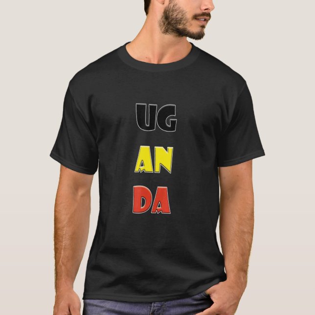 Camiseta Palavras Coloridas de Uganda (Frente)