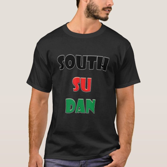 Camiseta Palavras Coloridas do Sudão do Sul (Frente)