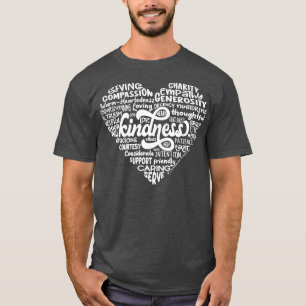 Camiseta Palavras Corações de Bondade Brancas