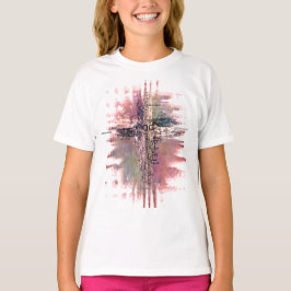 Camiseta Palavras Cristãs Grunge cruzam