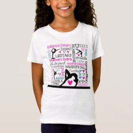 Camiseta Palavras da terminologia da Tri Cor da ginástica