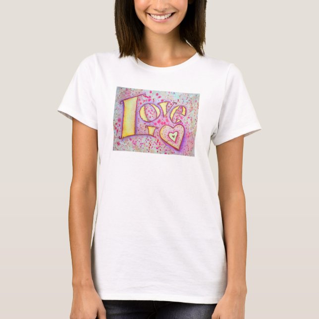 Camiseta Palavras de Amor Pintura Inspiradora (Frente)