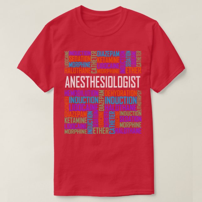 Camiseta Palavras De Anestesiologista (Frente do Design)