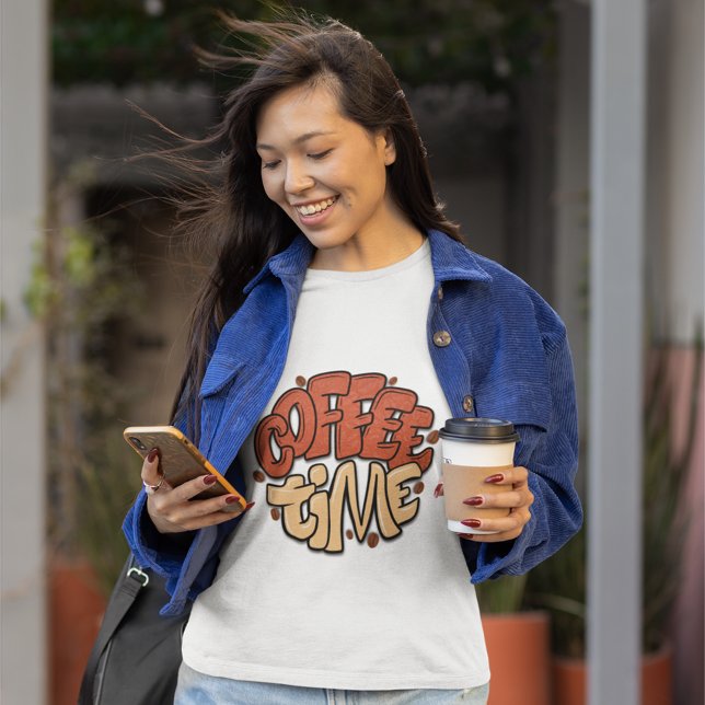 Camiseta Palavras de caligrafia do café (Criador carregado)