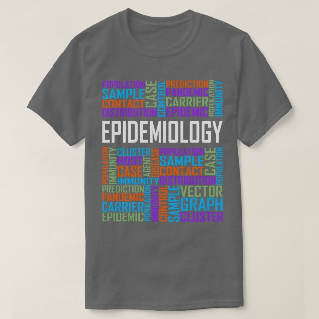 Camiseta Palavras de Epidemiologia (Frente do Design)