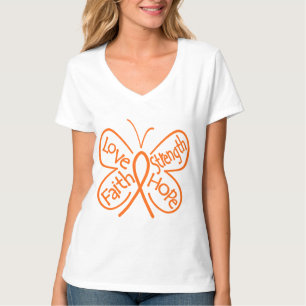 Camiseta Palavras de inspiração da borboleta da esclerose