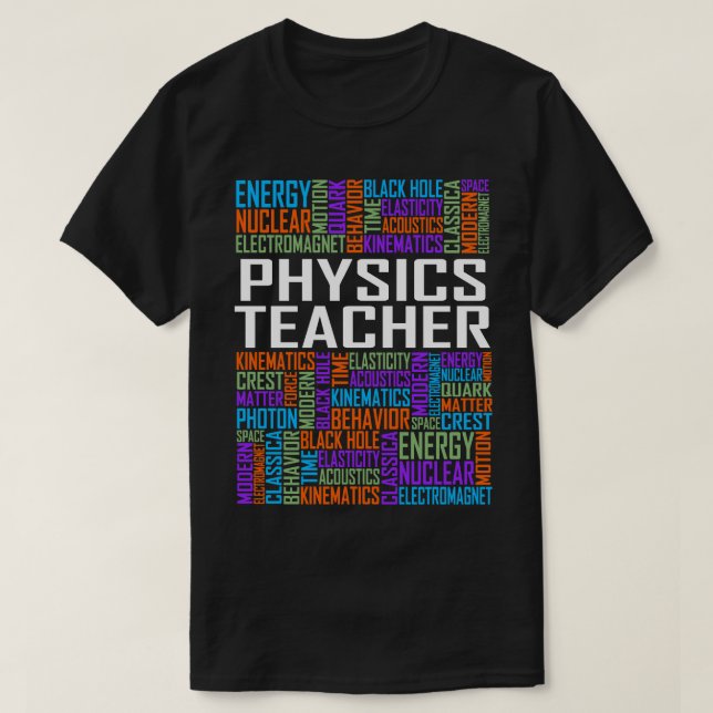 Camiseta Palavras de professor de física (Frente do Design)