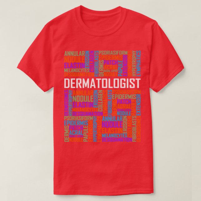 Camiseta Palavras Dermatologistas (Frente do Design)