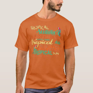 Camiseta Palavras desenhadas à mão sobre o Verão tropical e