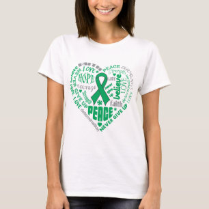 Camiseta Palavras do coração da consciência da infecçã
