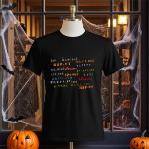 Camiseta Palavras do Espírito de Halloween, Elegante Colori