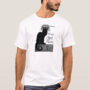 Camiseta Palavras em francês de Gato Negro do Halloween Bat