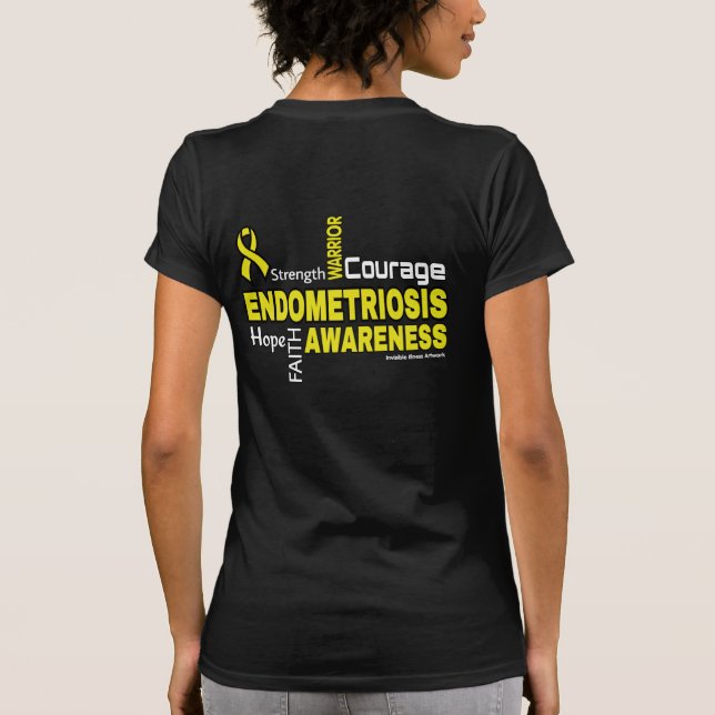 Camiseta Palavras... Endometriose T-Shirt (Verso)