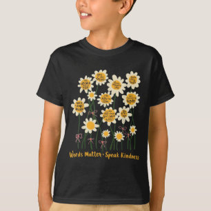 Camiseta Palavras Falam Gentileza Floral Positivo Inspirado