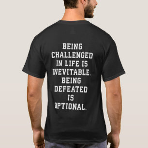 Camiseta Palavras Inspiracionais - Desafio vs Derrota