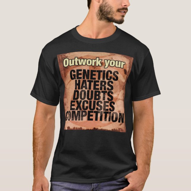 Camiseta Palavras Inspirativas de Workout - Saída - Motivaç (Frente)