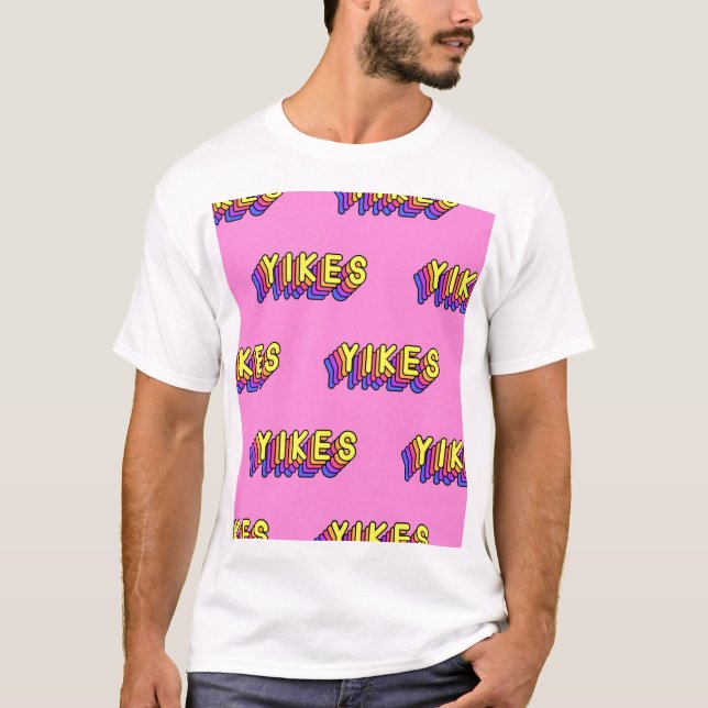 Camiseta Palavras: Papel de parede cor-de-rosa. (Frente)