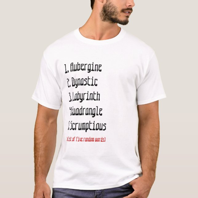 Camiseta Palavras que aleatórias eu gosto (Frente)