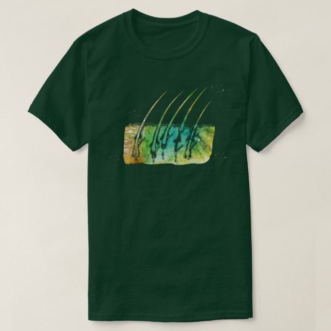 Camiseta Palcos de crescimento do cabelo (Frente do Design)