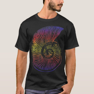 Camiseta Paleontologia Ammonite Mola de Aquarela Fóssil Gif