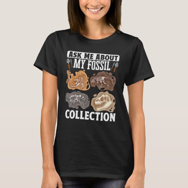 Camiseta Paleontologia Fossils Digger Dinossauros Me Pergun (Frente)