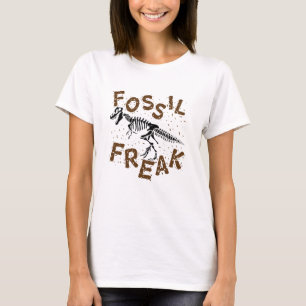 Camiseta Paleontologia Freak Fóssil Ossos do Dinossauro