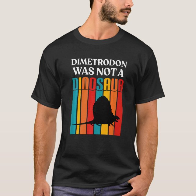 Camiseta Paleontologia Para Adultos Dinossauros Dimetrodon  (Frente)