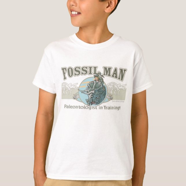 Camiseta Paleontologist fóssil do homem (Frente)