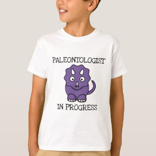 Camiseta Paleontólogo Em Curso Tricerátops Roxos Rapazes