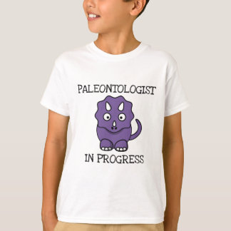Camiseta Paleontólogo Em Curso Tricerátops Roxos Rapazes