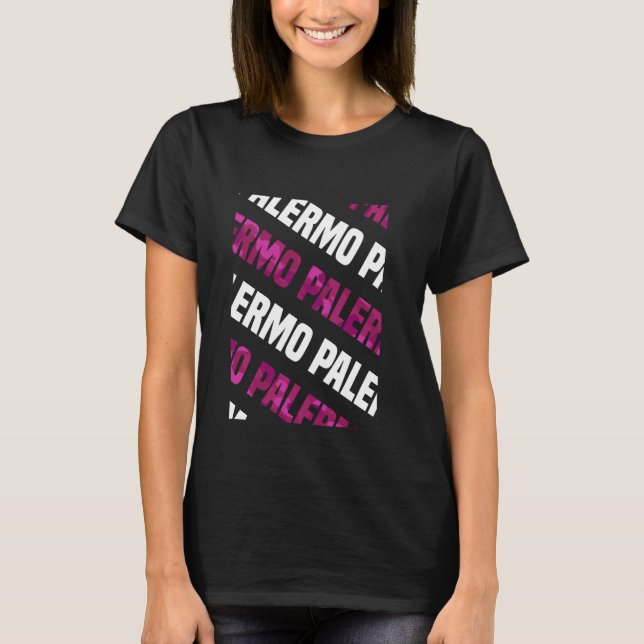 Camiseta Palermo Camo - Camouflage rosa com padrão (Frente)