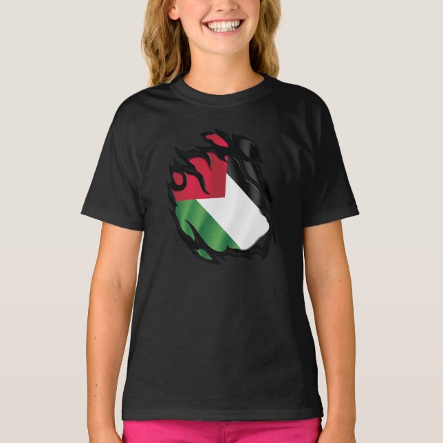 Camiseta Palestina - Bandeira estampada (Frente)