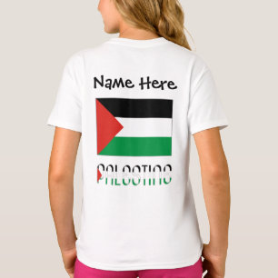 Camiseta Palestina Bandeira Palestina Preta Personalização 