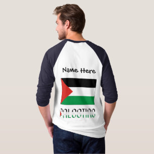 Camiseta Palestina Bandeira Palestina Preta Personalização 