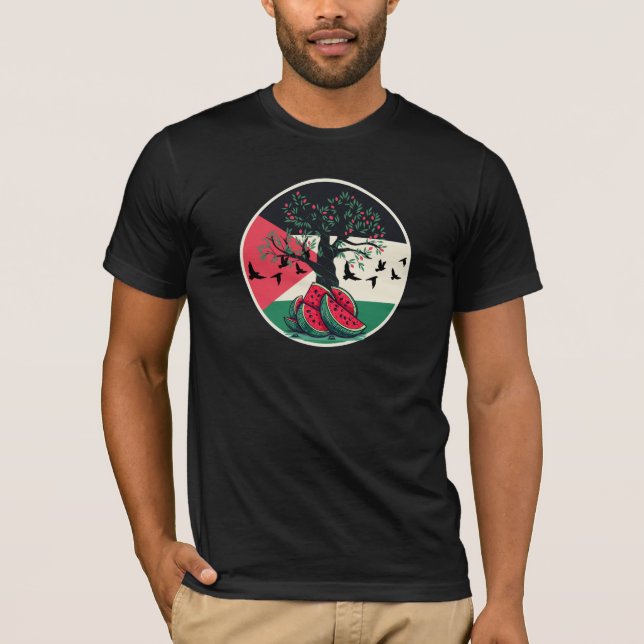 Camiseta palestina cultura palestina melancia oliveira (Frente)
