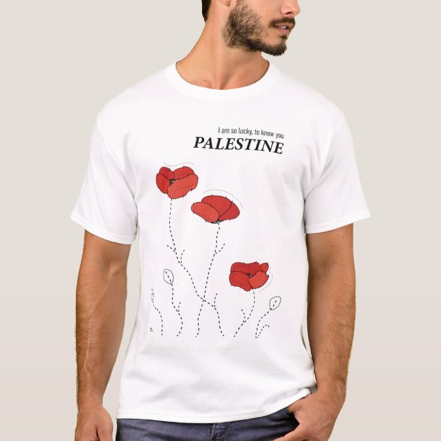 Camiseta Palestina dispara design moderna minimalista (Frente)