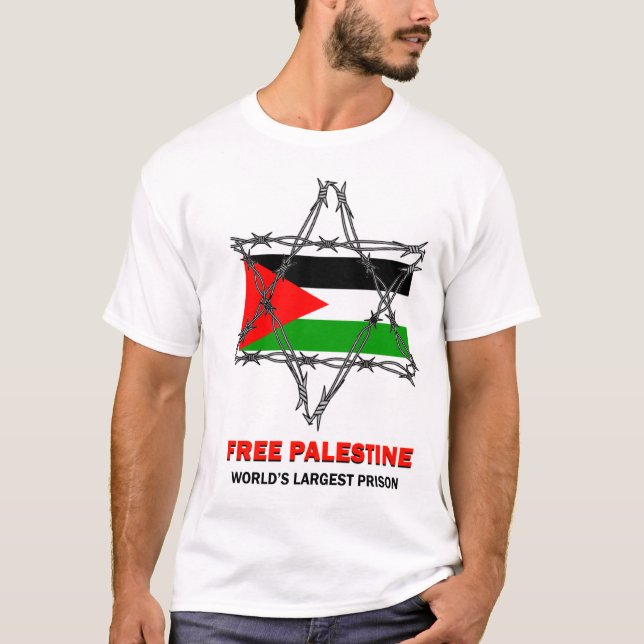 Camiseta PALESTINA LIVRE: A prisão a maior do mundo (Frente)