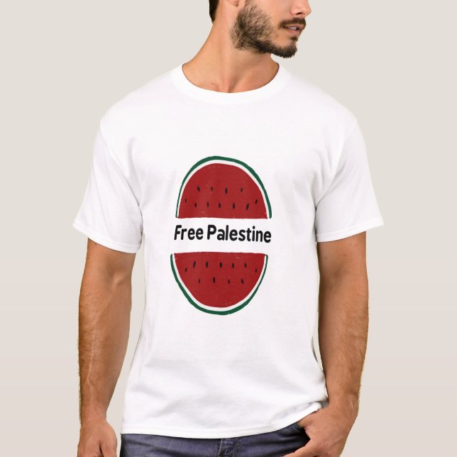 Camiseta Palestina livre, bandeira da Palestina, melancia (Frente)