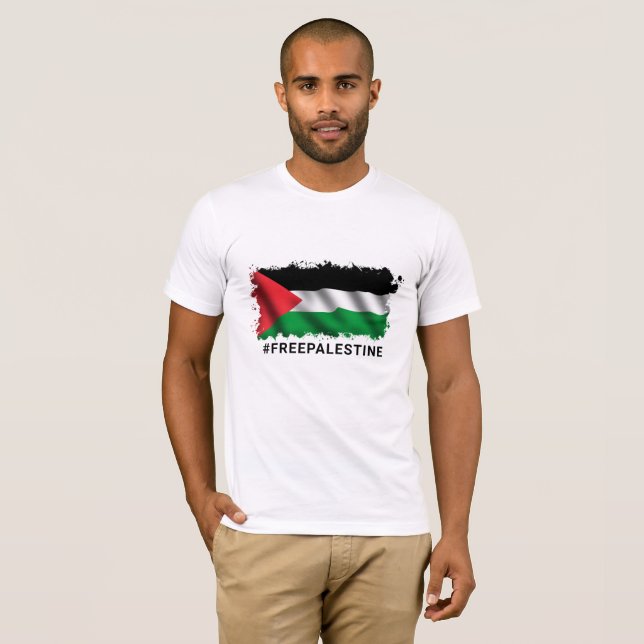 Camiseta Palestina Livre, Bandeira da Palestina, Solidaried (Frente Completa)