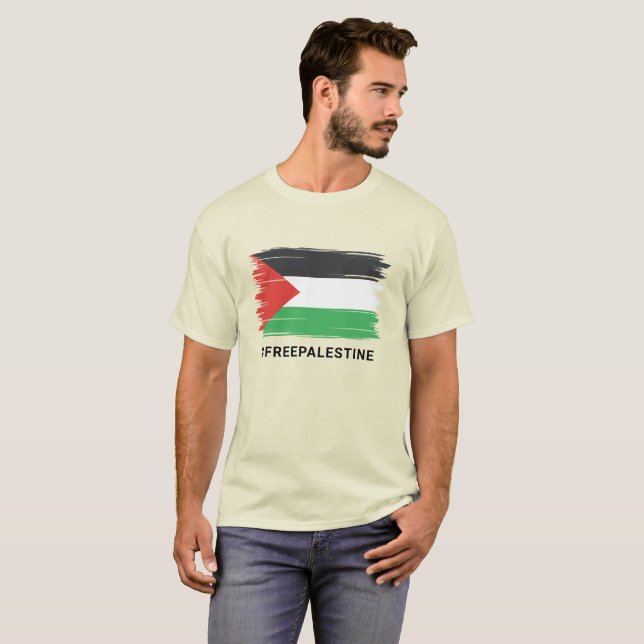 Camiseta Palestina Livre, Bandeira da Palestina, Solidaried (Frente Completa)