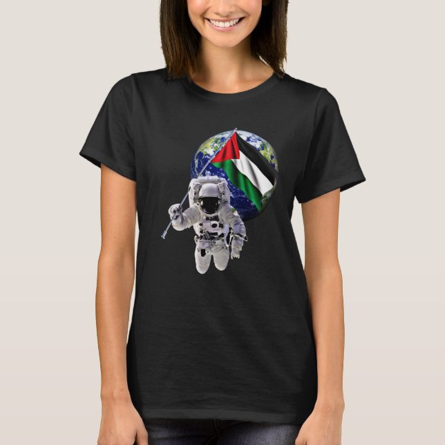 Camiseta Palestina Livre, Bandeira Palestina é Alta no Espa (Frente)
