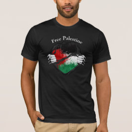 Camiseta Palestina livre com duas mãos estombrada T-Shir
