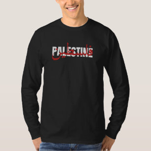 Camiseta Palestina Palavra Árabe e Inglês - texto