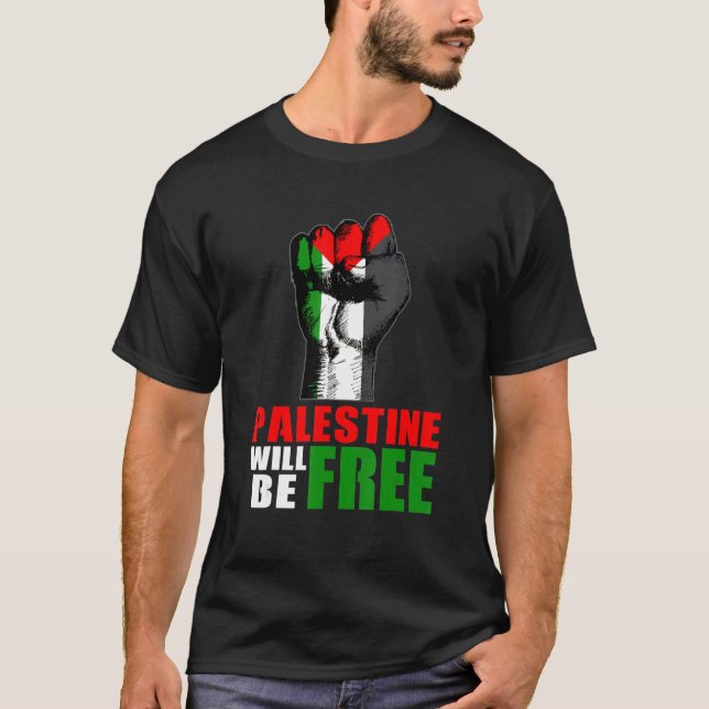 Camiseta Palestina será Liberdade para os homens de apoio à (Frente)