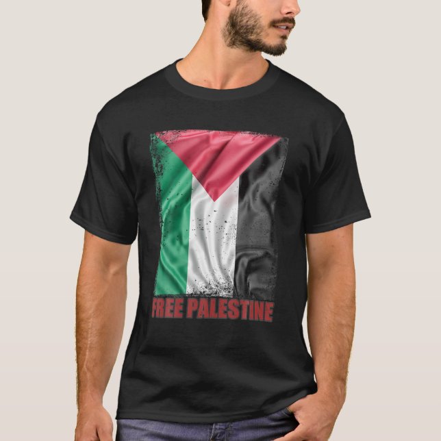 Camiseta Palestina Sinalizador Árabe Palestina Livre (Frente)