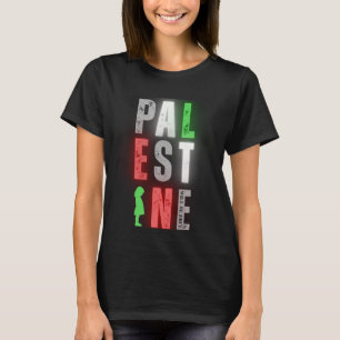Camiseta PALESTINA Solidariedade   Neon Destacado em Negrit
