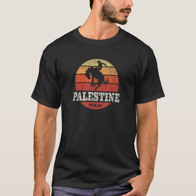 Camiseta Palestina TX Vintage País Ocidental (Frente)