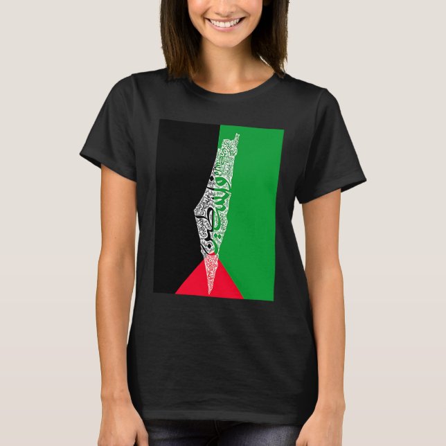 Camiseta palestine map and flag (Frente)