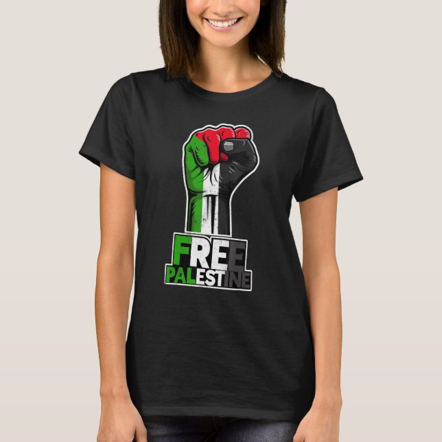 Camiseta Palestine  Palestine Flag  Palestinian fist  Free  (Frente)